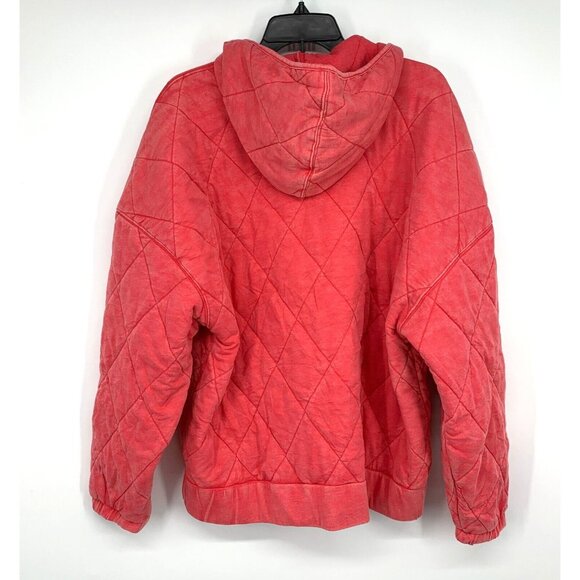 Wild Fable Jacket Pink Quilted Full Front Zip Hooded - Picture 10 of 13